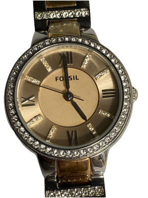 Fossil ES3405 Quartz Crystal Accent Gold Tone Stainless Steel