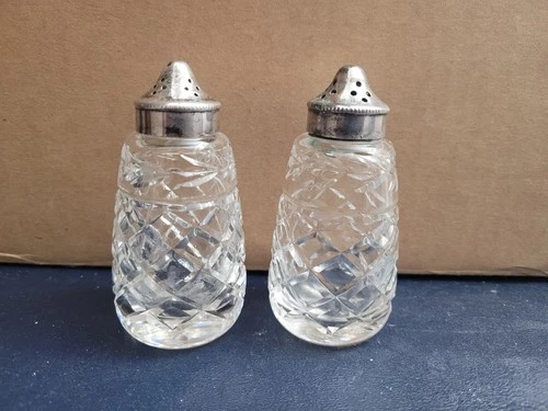 *VINTAGE* Waterford Crystal GLANDORE (1976-) Salt and Pepper Shakers 3 3/4"