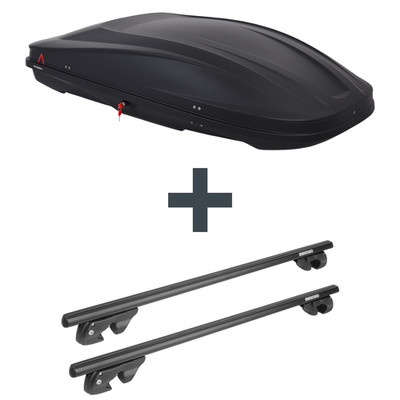 Dachbox G3 Spark 520 + Dachträger Menabo für Nissan Primera Kombi Typ WP11 Top