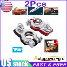 2x Car Battery Terminal Clamp Connectors Positive Negative Release Disconnect US