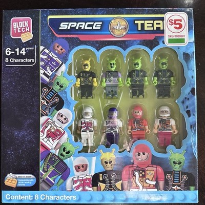 Block Tech Space Heroes Aliens Astronaut Mini Figures Lot 8 Compatible New