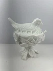 Westmoreland VTG Milk Glass Dove Robin Bird Hen on Nest Covered Candy Nut Dish