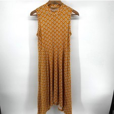Maeve by Anthropologie Cleary Dress Mock Neck Sleeveless Mustard Yellow Sz XXS P