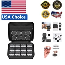 Durable Coin Capsules Display Case - 6 Sizes for 46mm Coins - Black Storage Box
