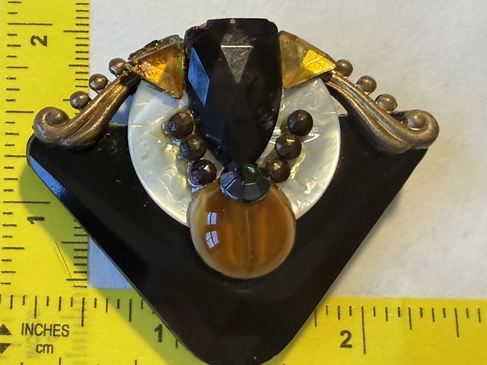 Unique Handmade Assemblage Pin Signed JP Tiger’s … - image 2