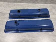 Oem Chevy Sbc Valve Covers Non-staggered Grommets 283 327 350 1959-1986 Blue