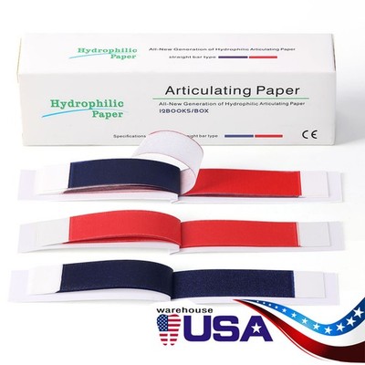 Papel Articulador Dental Tiras Articuladoras Doble Cara Azul/Rojo