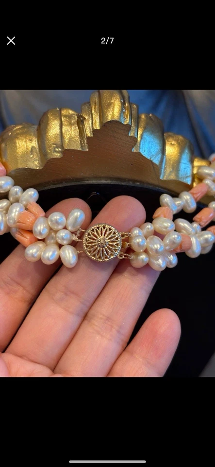 pink coral necklace - image 2 of 4