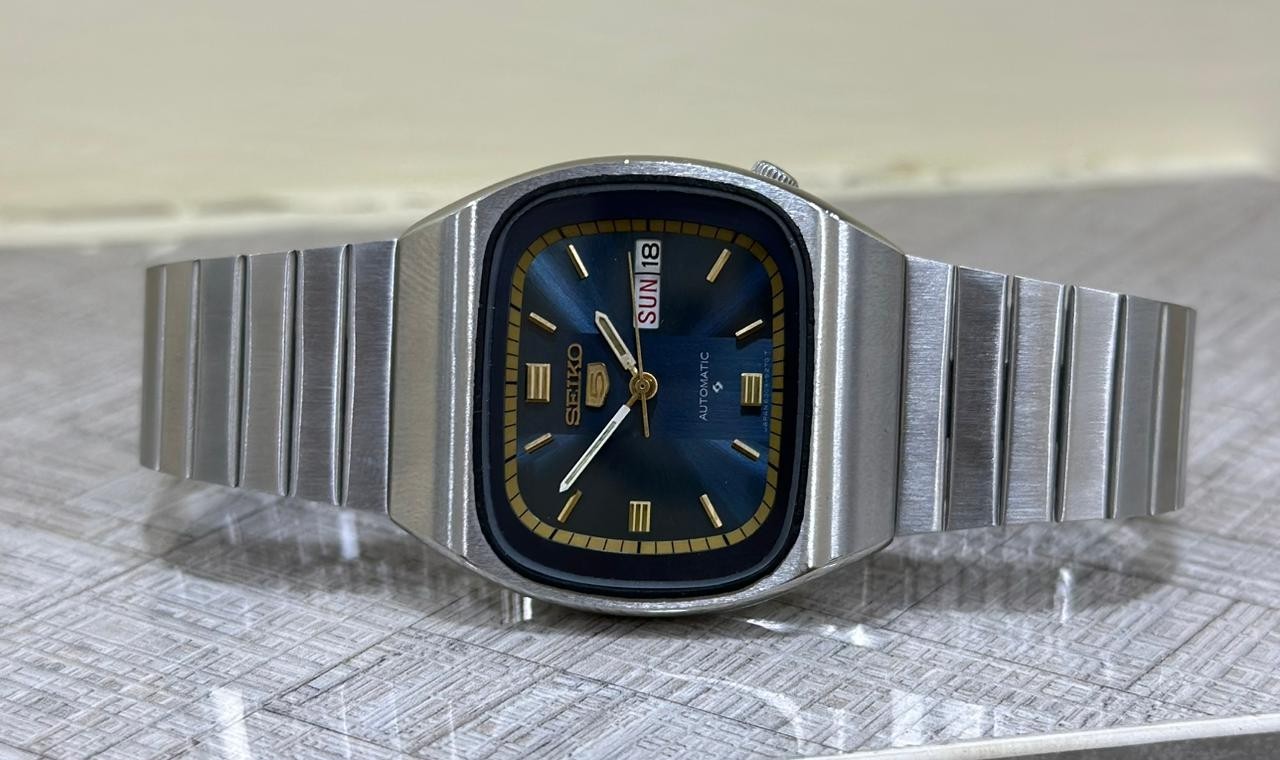 Automatic Rare Watch 5 Made For Seiko Japan Mens Dial Blue Jewels 17 6309-522a - vintagewatches.pk