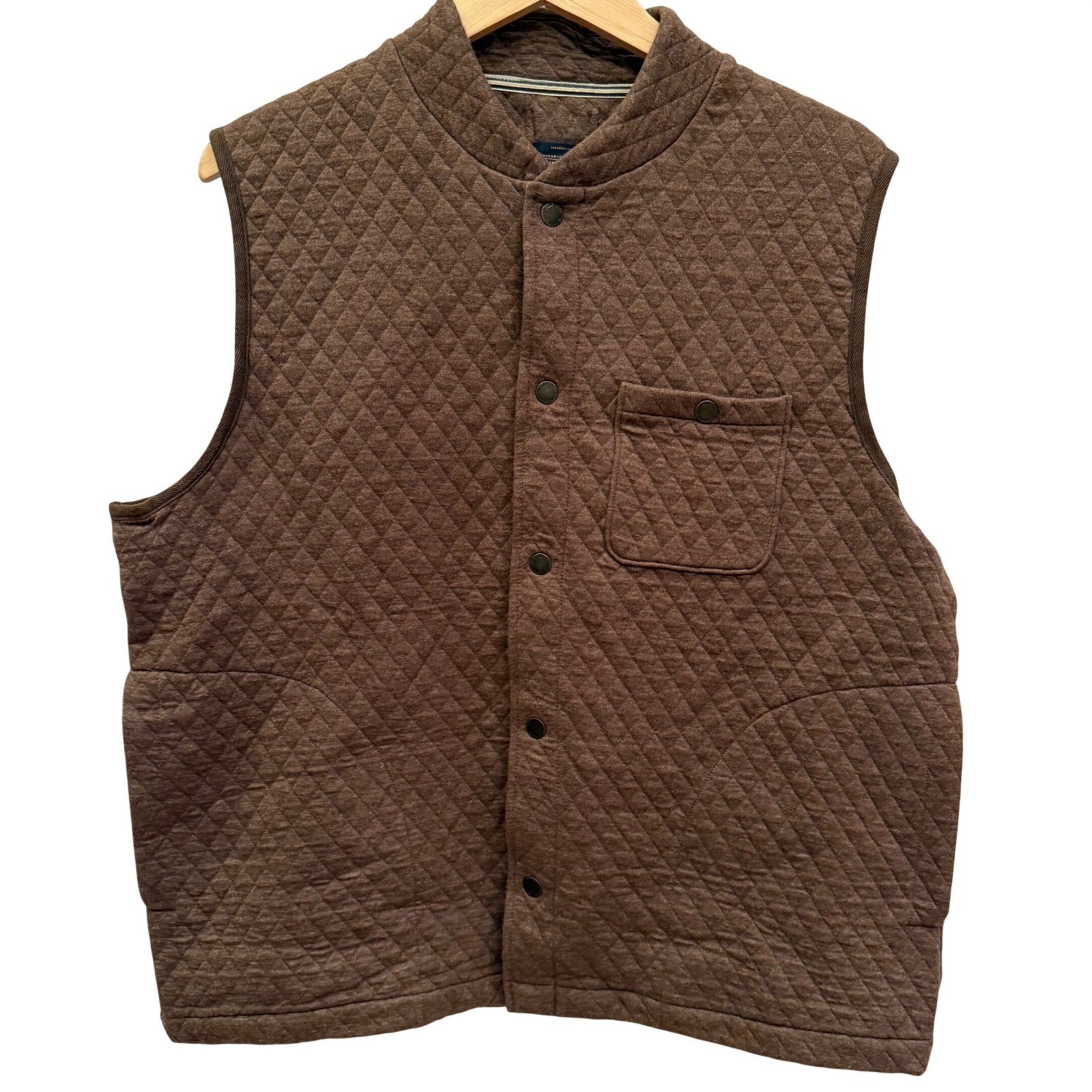 Pendleton Brown Quilted Diamond Pattern Vest Snap… - image 1