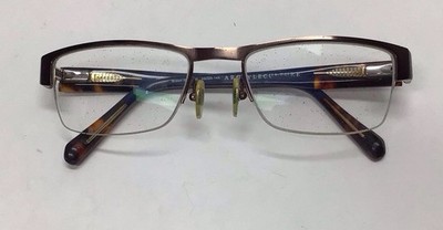 Argyle Culture Eyeglasses Frame Half Rim 55-20-145 Brown Men s Russell Simmons