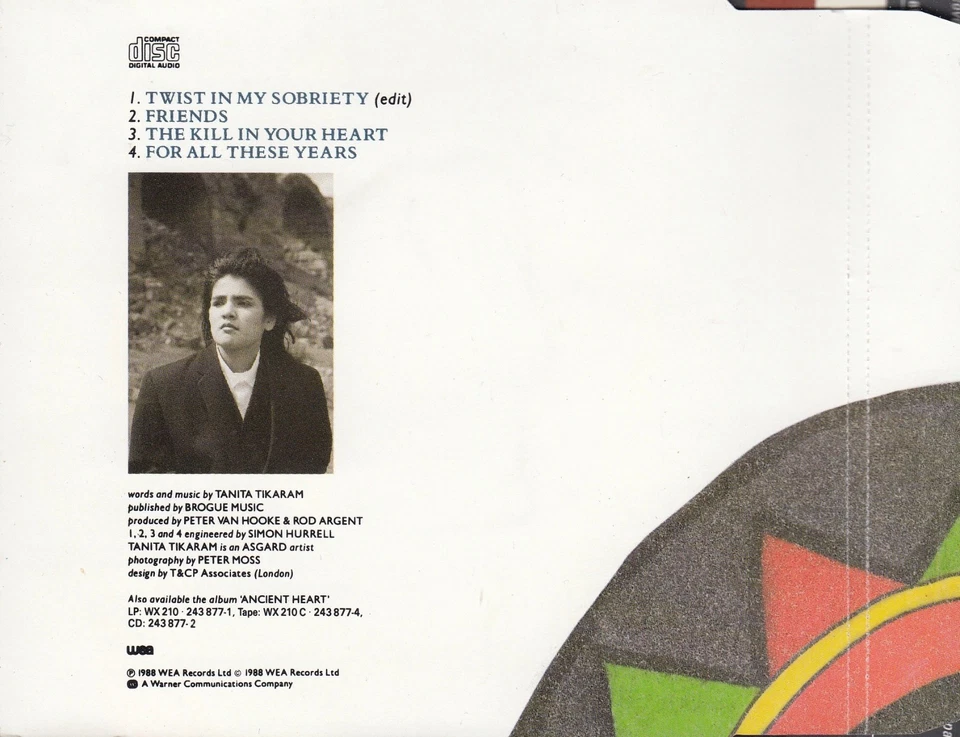 TANITA TIKARAM Twist In My Sobriety - 3 Inch Single MCD 1988 RAR & WIE NEU Folk - Bild 3 von 4