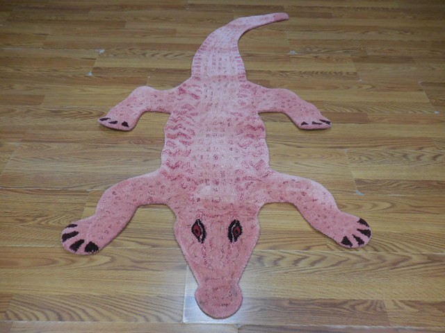 Tibetan Crocodille Rug Shape Handmade Kids Boho Rug Aesthetic Rug 3x5 Ft