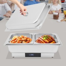 9L Stainless Steel Buffet Server Food Warmer w/ Temperature Control for Buffets
