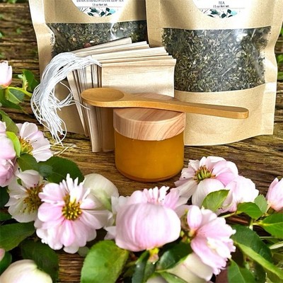 Large bag Sleep Time Apple Cinnamon Tea EXTRA STRENGTH w 2oz Jar of Raw Honey