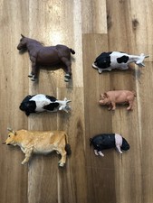 Britains Plastic Farm Animals 6 Pcs Pig Horse Cow 1970  s