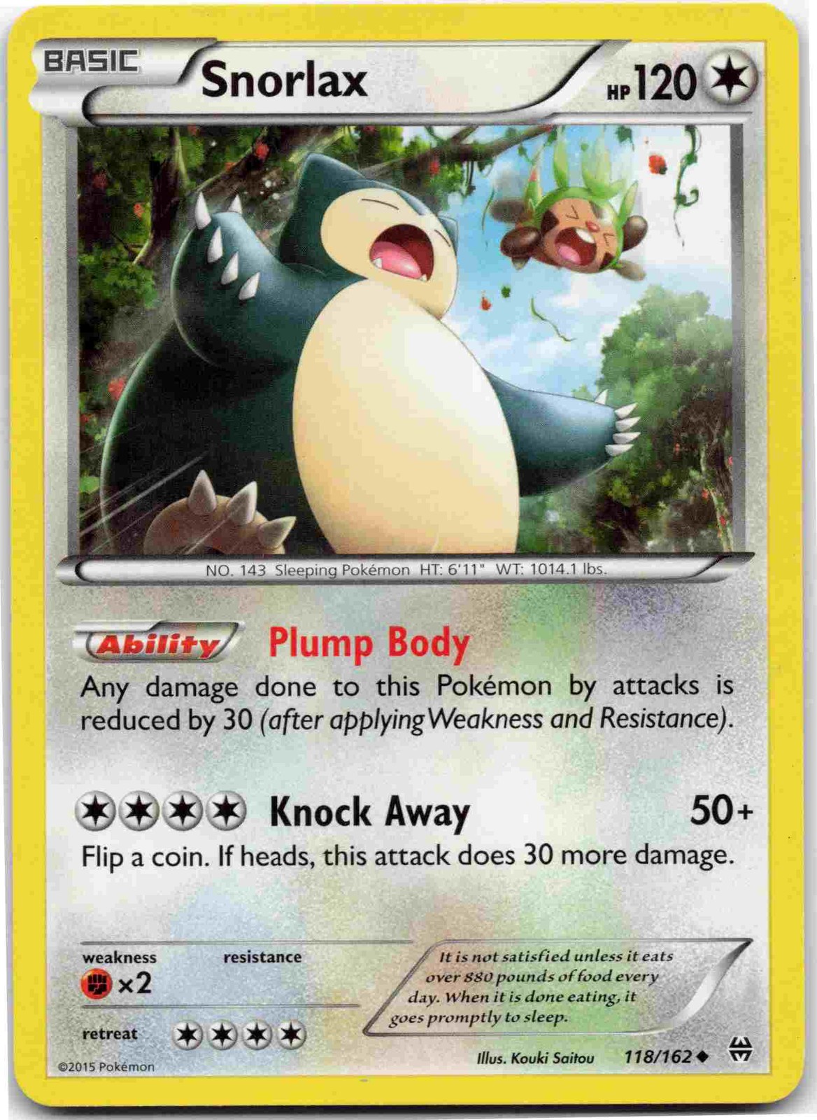 Snorlax Uncommon XY - BREAKthrough BKT Colorless Regular 118/162 LP