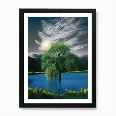 Willow Tree 1 Kunstdruck gerahmt Wandbild Poster Leinwanddruck Bild