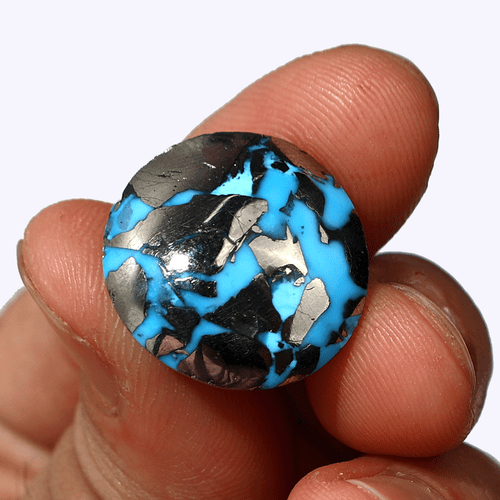 Magia de oro azul ~ 51 quilates turquesa persa natural 20,5 mm piedra preciosa cabujón de alta gama - Imagen 2 de 13