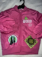 Wicked Glinda Elphaba Bomber Jacket Pink Girls 6-6X