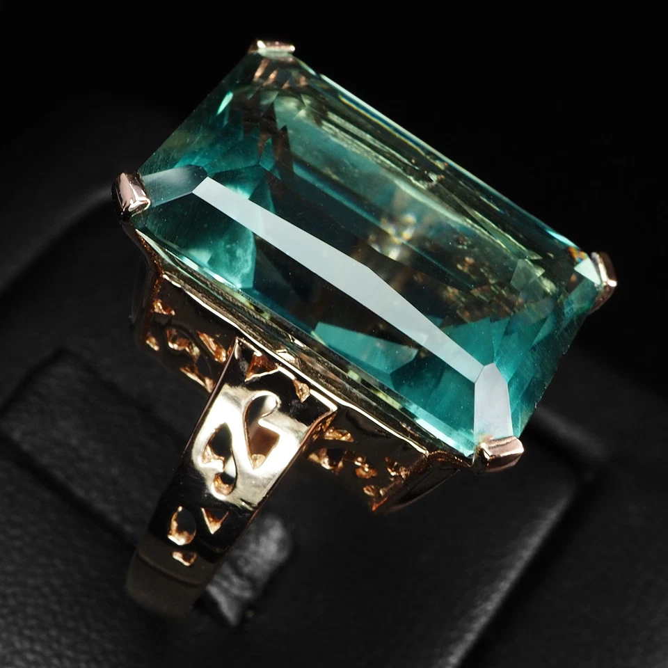 Dazzling Indicolite Green Tourmaline 21.10Ct 925 Sterling Silver Rose Gold Rings - Image 3 of 4
