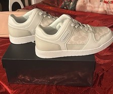 Coach New In Box Optic White Sneakers Women's 11B C201 Signature Canvas Lace Up