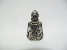 THIMBLE VINTAGE PEWTER DEEP SEA DIVING HELMET TOP W/CAPTAIN'S WHEELS ON BASE