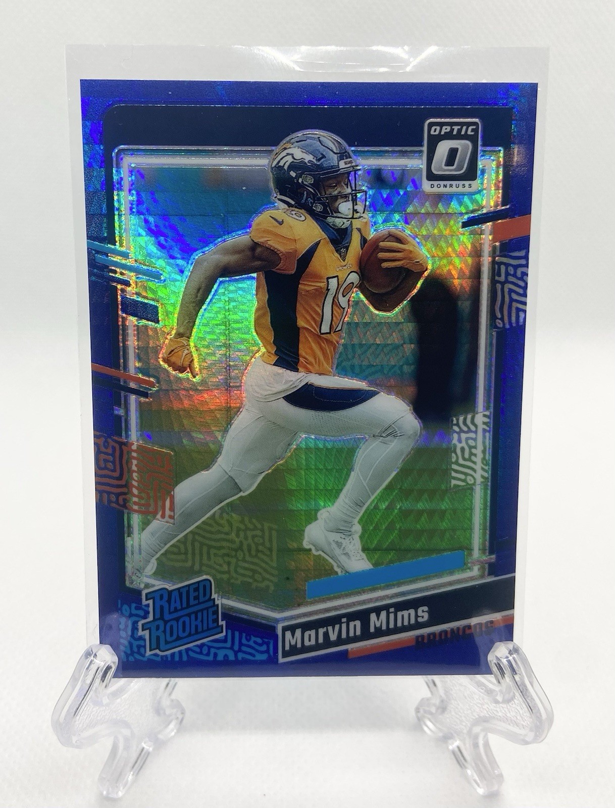 2023 Panini Donruss Optic Rated Rookie Marvin Mims #231 Blue Hyper Prizm (RC)