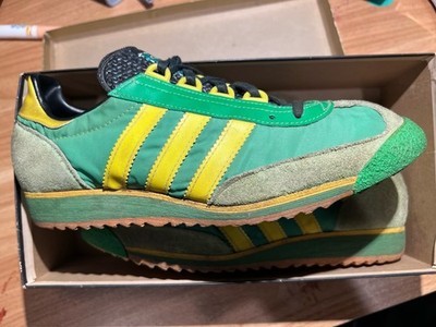 Sz 7 - Vintage Adidas SL76 Made In West Germany Green Yellow 