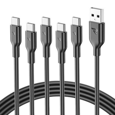 RAMPOW USB C Kabel, [5Pack 1M] USB auf USB C Kabel QC3.0, iPhone 16 ladekabel,