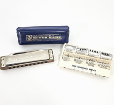 Vintage Hohner Blues Harp Harmonica 10-Hole with Case Song Chart Good Player