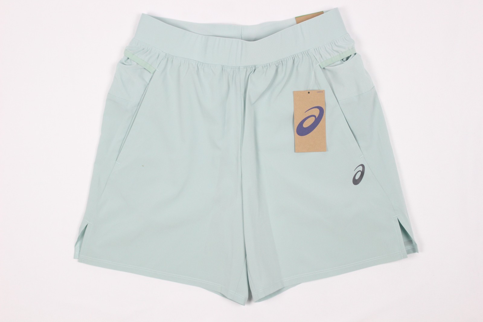 Asics Men's 7" Woven Stretch Shorts Running Gym S Small Blue Reflective Unlined