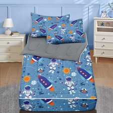 Zipper Bedding Full Space Moon, Zip Up Bedding Set for Boys and Kids, Astrona...