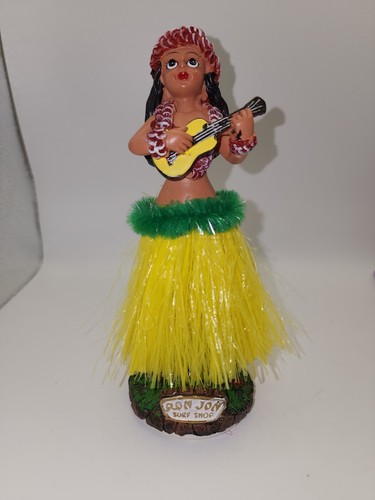 Ron Jon Surf Shop Hawaiian Island Hula Girl Mini Dashboard Puppe spielt Gitarre