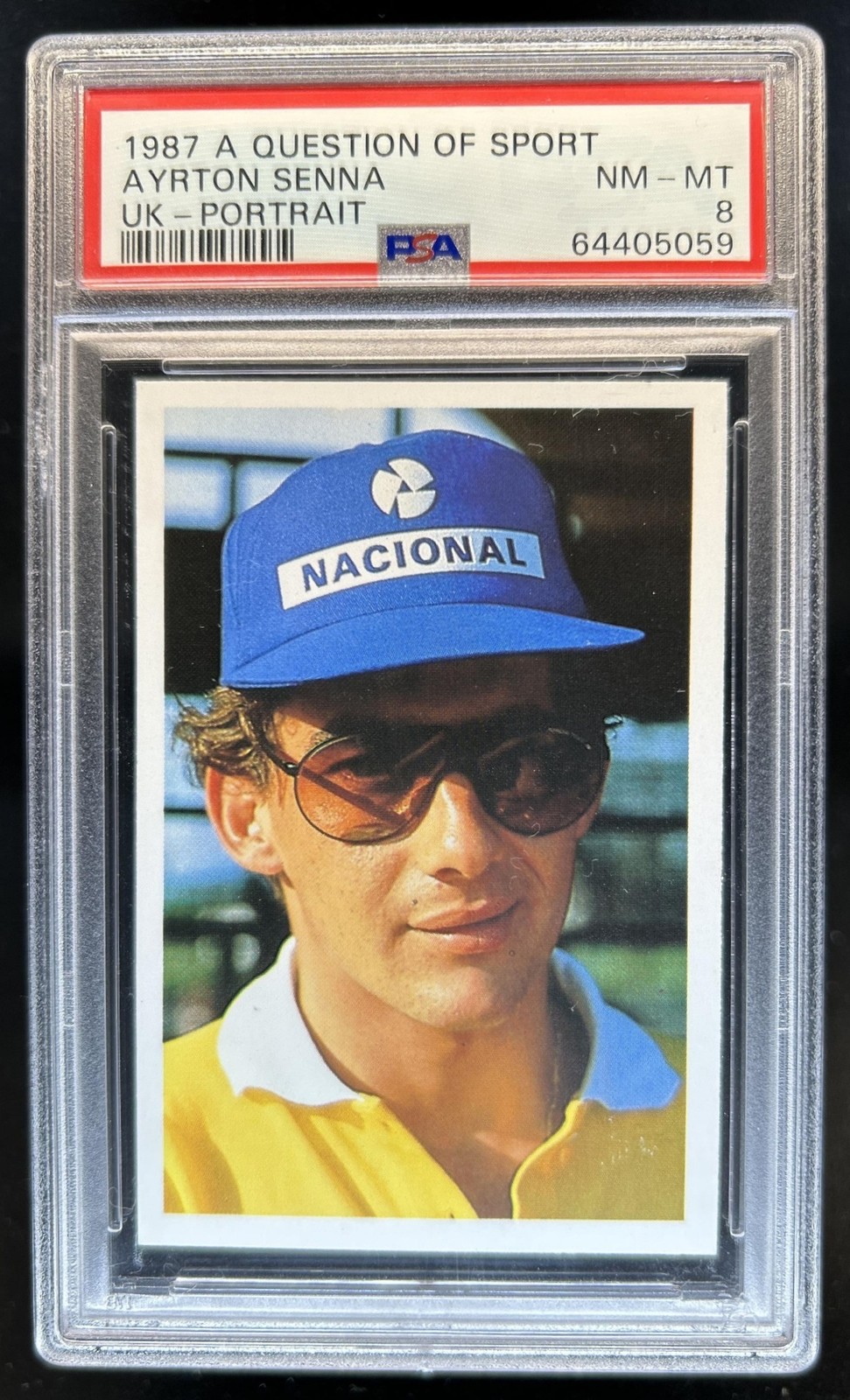 1987 A Question Of Sport UK Ayrton Senna Portrait PSA 8