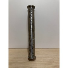 Vintage Metal Birth Certificate Holder Tube Case Cylinder Engraved Keepsake