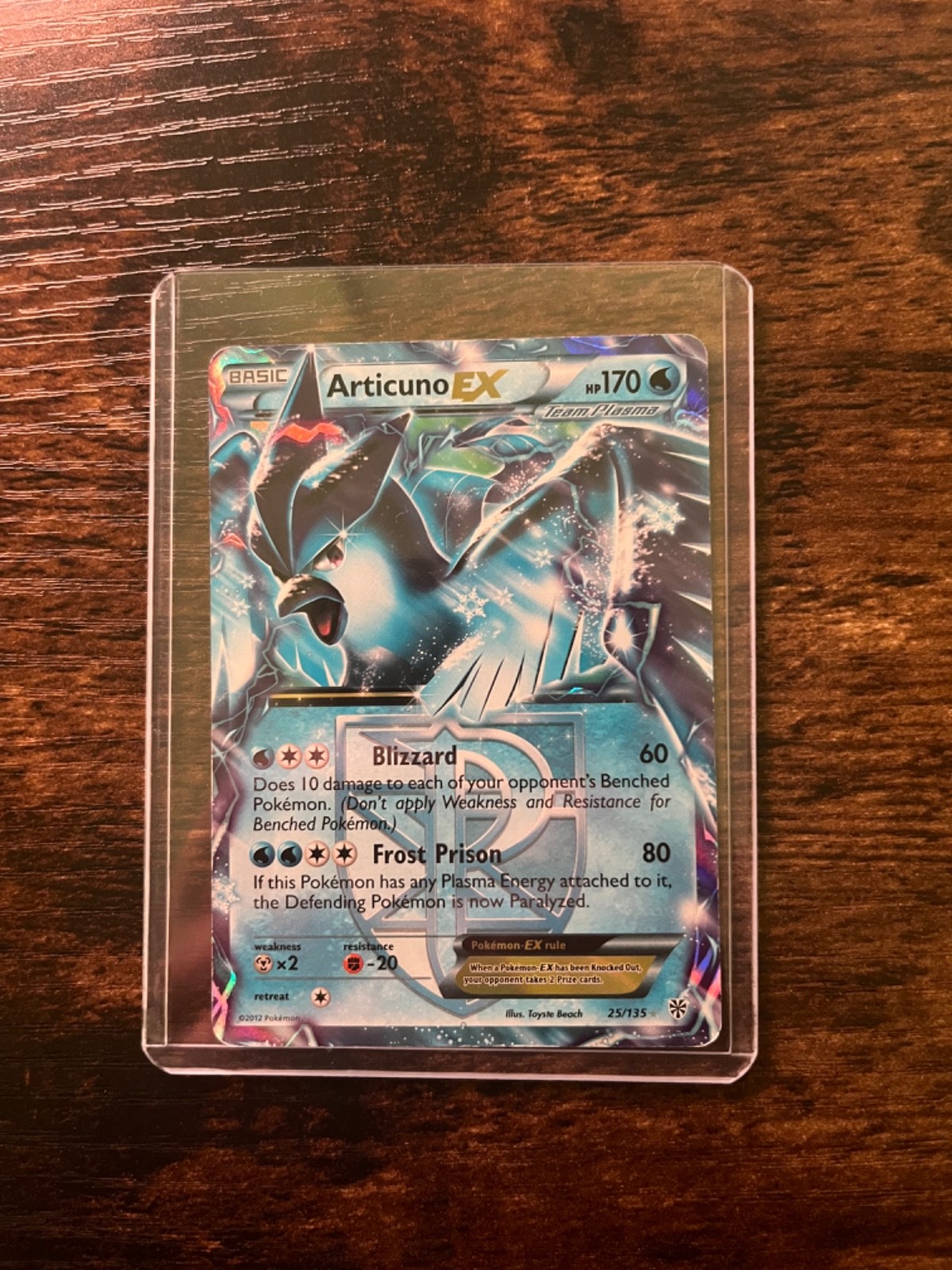 Pokemon Articuno EX 25/135 Plasma Storm full art holo NM (comes in card holder)