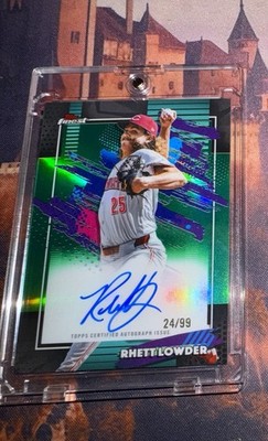 2026 Topps Finest Rhett Lowder Green Refractor Auto Autograph /99 Reds