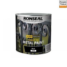 Ronseal 39213 Direct To Metal Paint Black Satin 2.5 Litre