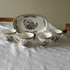 Pall Mall Ware - Indian Tree - Replacements - 4 Teacups/1 Oval Serving Dish 
