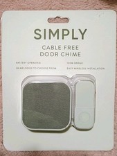 Simply Cable Free Door Chime 38 Melodies 100m Range Easy Wireless Installation 