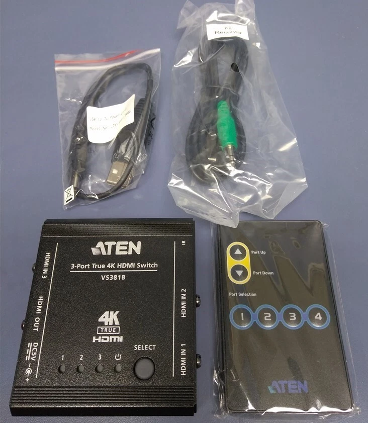 3-Port True 4K HDMI Switch - VS381B, ATEN Video Switches