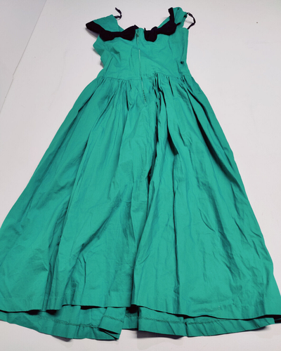 Green Bow Dress 100% Cotton Size 5/6 - Picture 2 of 6
