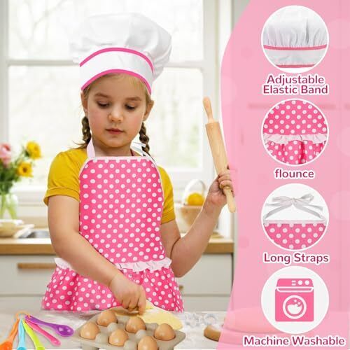 Kids Cooking Baking Set , Kids Kitchen Pretend Play Toys, Kids Chef Role Play - Picture 6 of 7