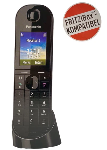Panasonic KX-TGQ400GB IP-Telefon schwarz TFT-Farbdisplay CAT-iq 2.0 HD Voice