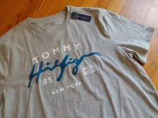 NWT, Tommy Hilfiger Men's 100 Cotton Signature Grid Seasonal Key Tee T-shirt