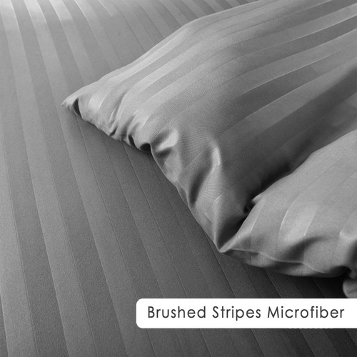 Luxury Duvet Cover Quilt Covers Bedding Set Satin Stripe Single Double King Size - Picture 46 of 74