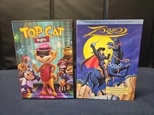 Top Cat Begins + Zorro Animated Triple Feature DVD 📀 