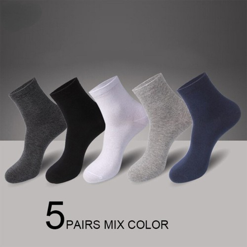 Mens Socks Black Cotton Casual Ankle Business Sock 5 Pairs Comfortable Size 6-11 - Picture 23 of 25