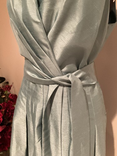 Jones Wear Studio Dress Womens Seafoam Green Belted A-Line Pleated Full Skirt 14 - Picture 13 of 13